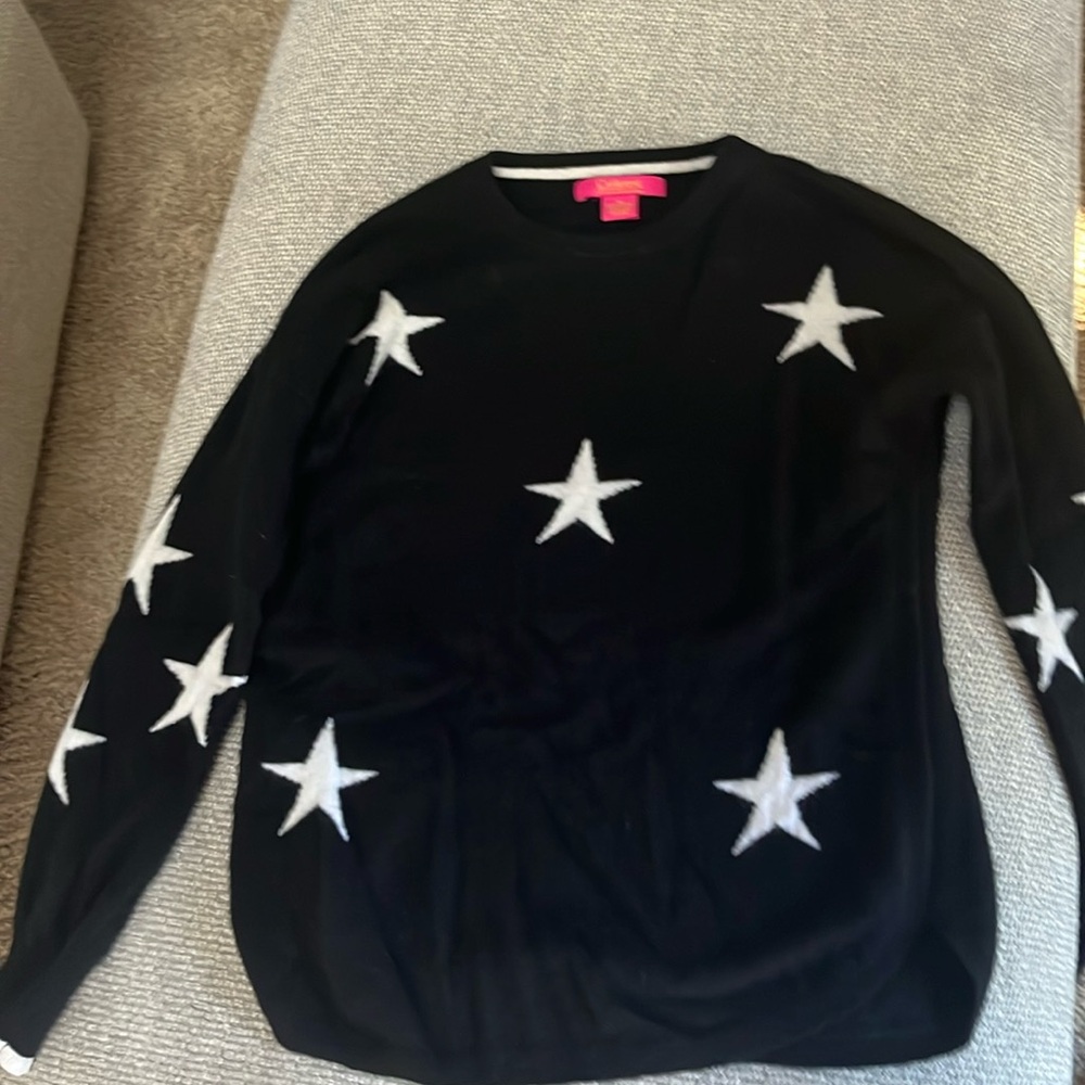 Catherine Malandrino Kashmir sweater. Black with stars very good condition.